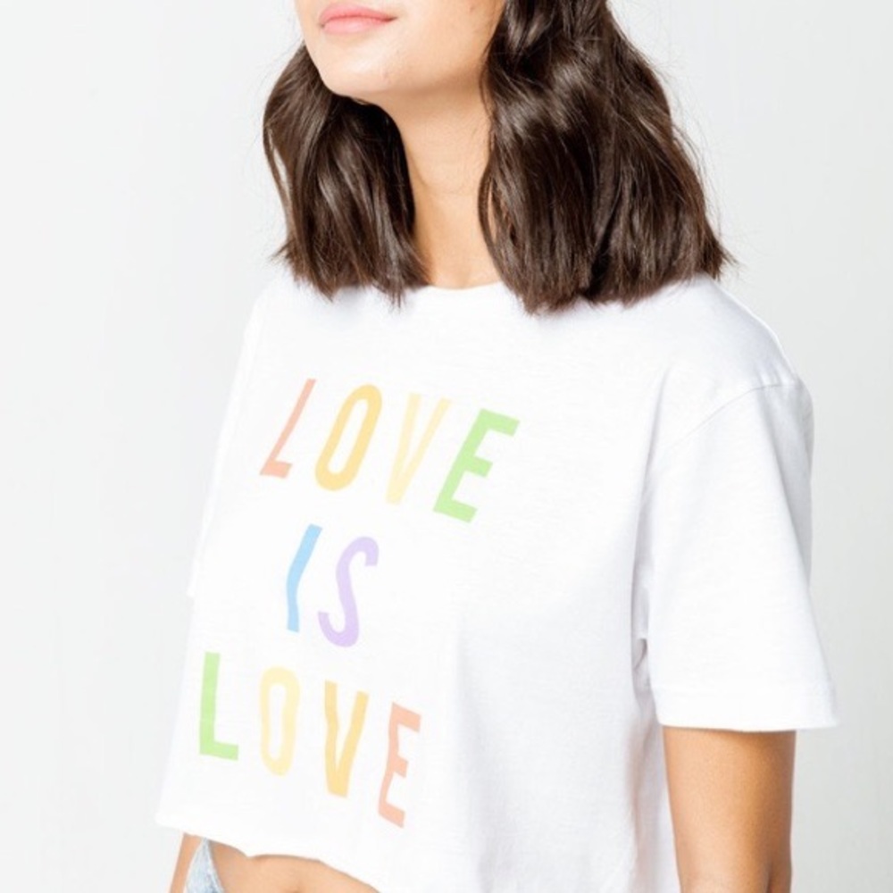 3 for $15 Love is Love Crop Tee - Picture 2 of 3